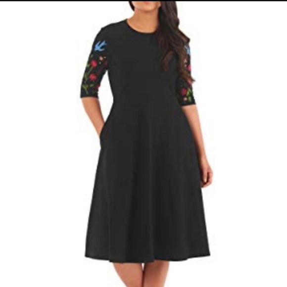 eshakti Dresses & Skirts - 30% off ESHAKTI Dress with Embroidered Sleeves